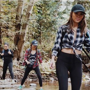 BDG Plaid Tie Front Top